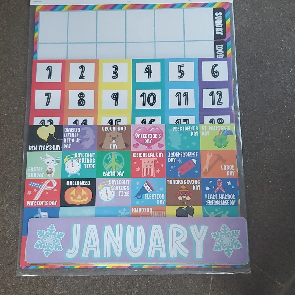 BACK TO CLASS REUSEABLE CALENDAR